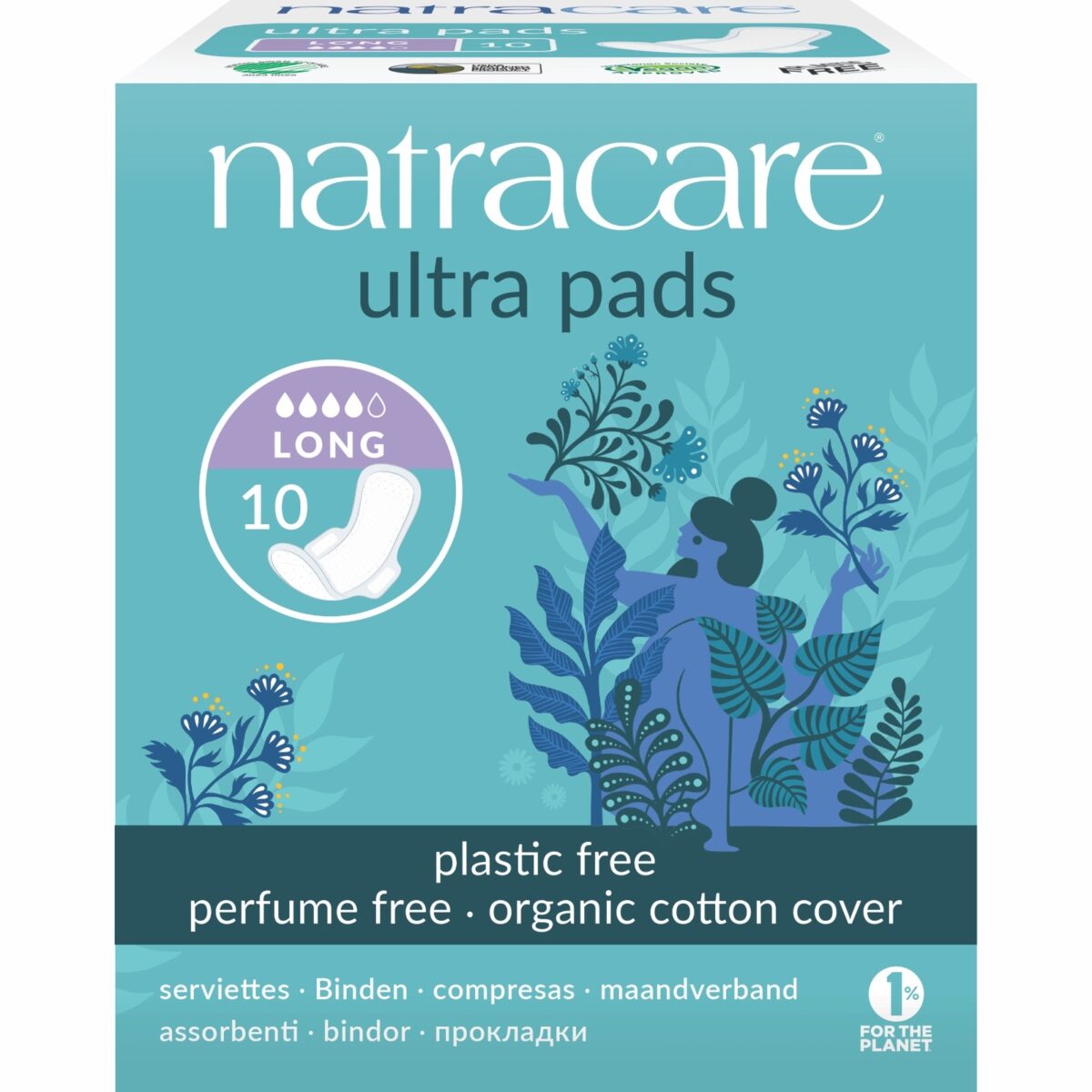 Absorbante lungi cu aripioare cu strat de bumbac organic