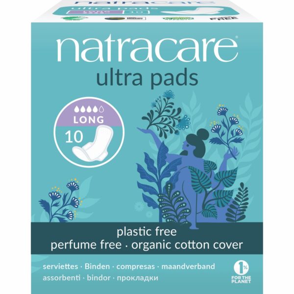 Absorbante lungi cu aripioare cu strat de bumbac organic