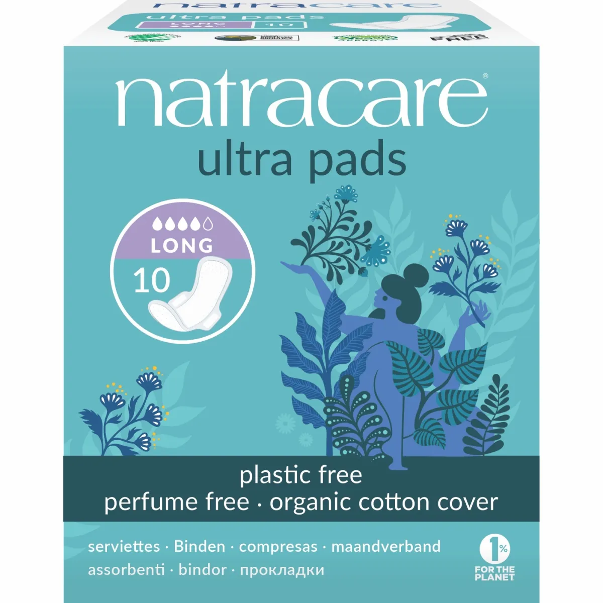 Absorbante lungi cu aripioare cu strat de bumbac organic