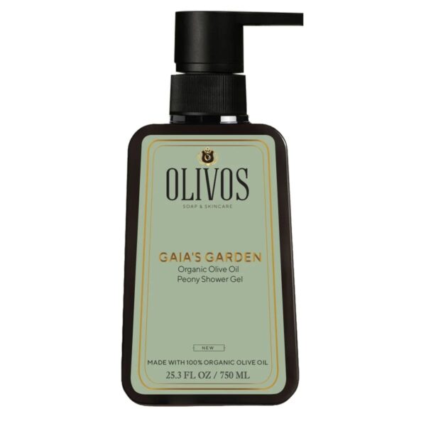 Gel de dus Gaia's Garden cu ulei de masline si parfum de bujor