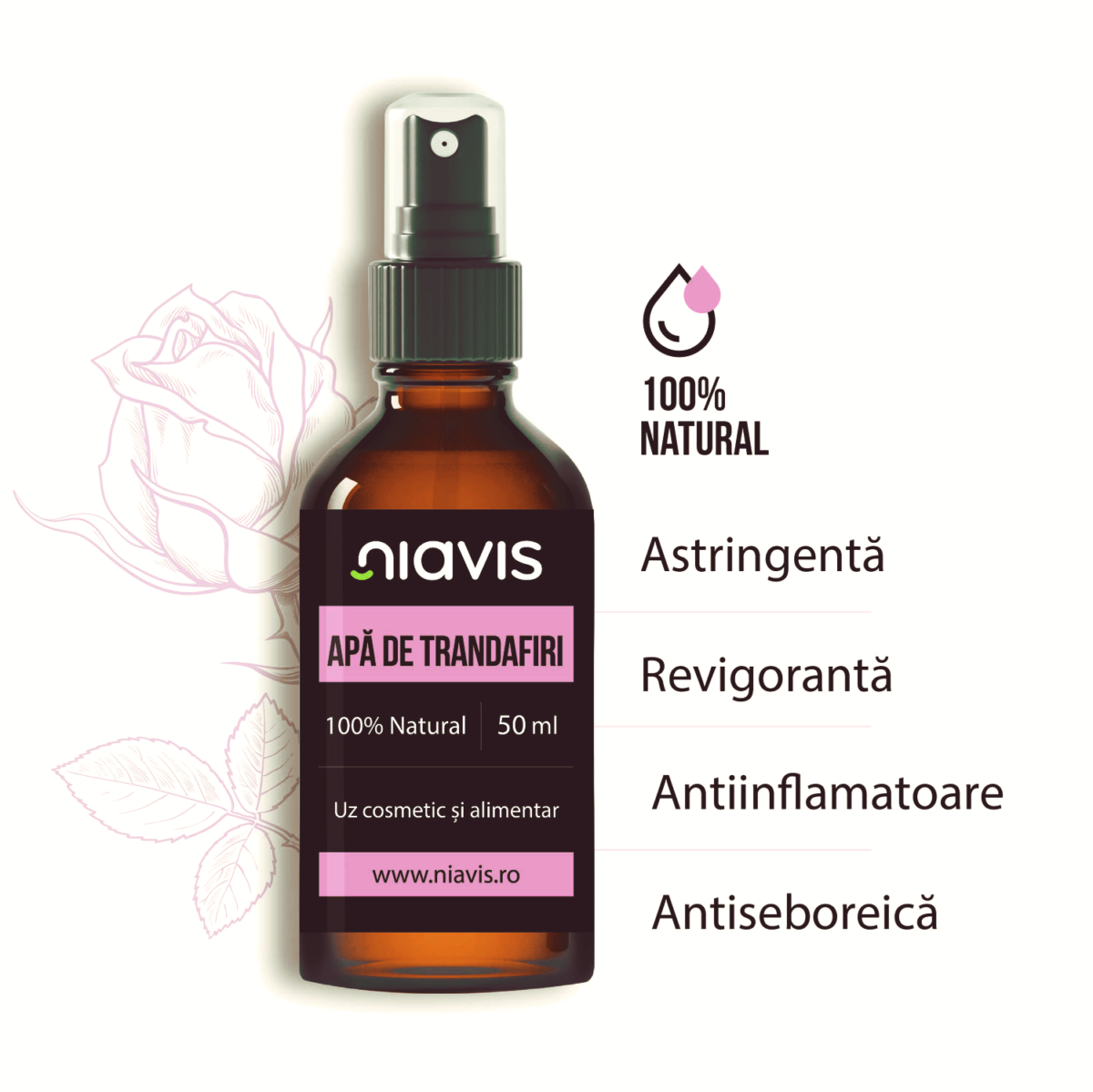Apa de Trandafiri 50ml Apa de Trandafiri 50ml