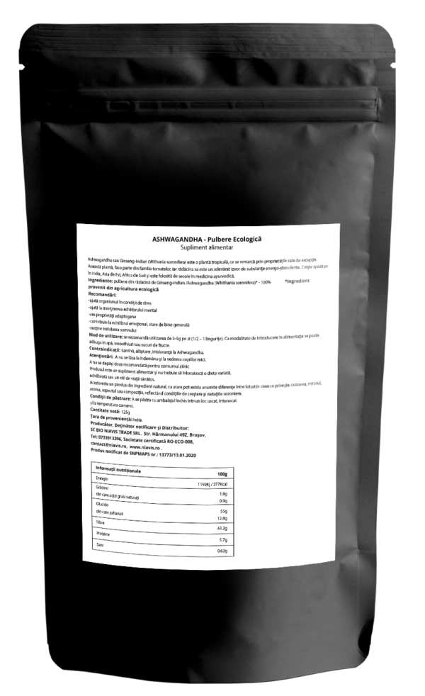 Ashwagandha Pulbere Ecologica/BIO 125g