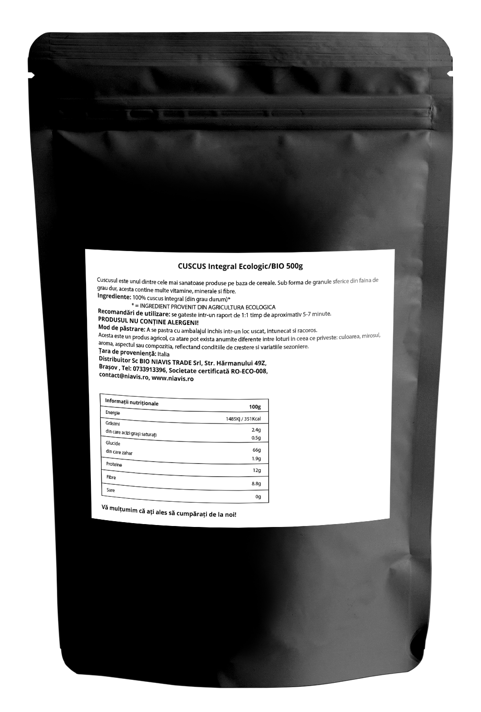 CUSCUS Integral Ecologic/BIO 500g CUSCUS Integral Ecologic/BIO 500g
