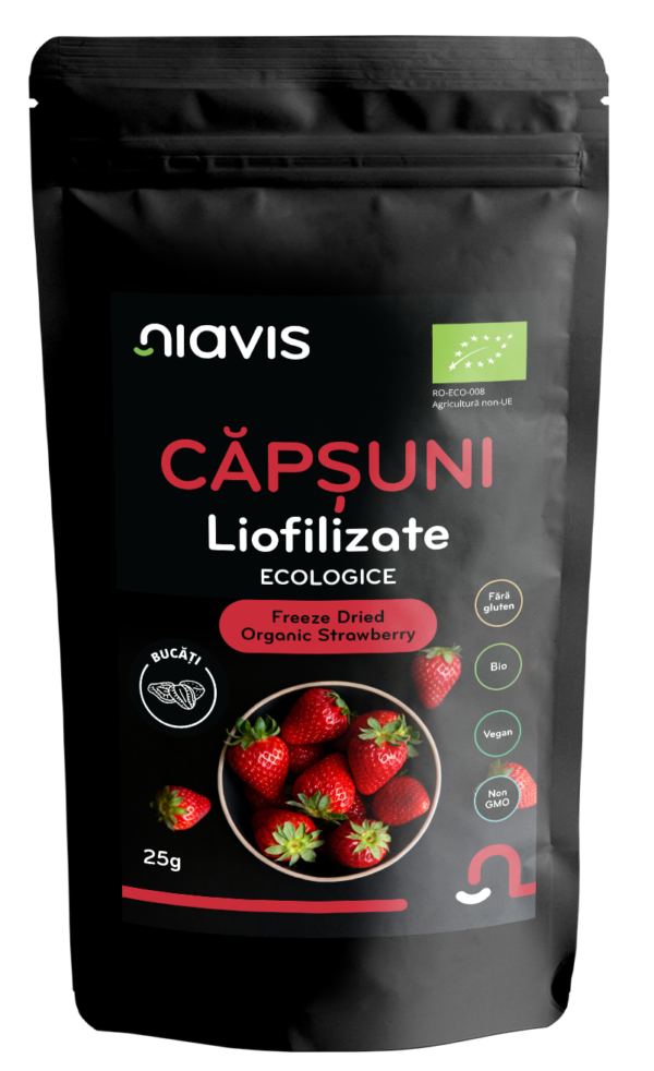 Capsuni Liofilizate Bucati Ecologice/BIO 25g