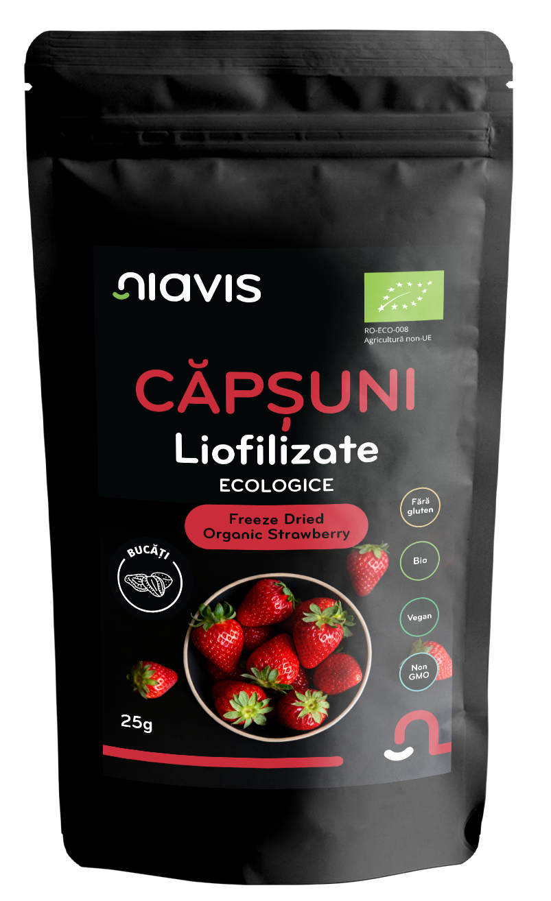 Capsuni Liofilizate Bucati Ecologice/BIO 25g Capsuni Liofilizate Bucati Ecologice/BIO 25g