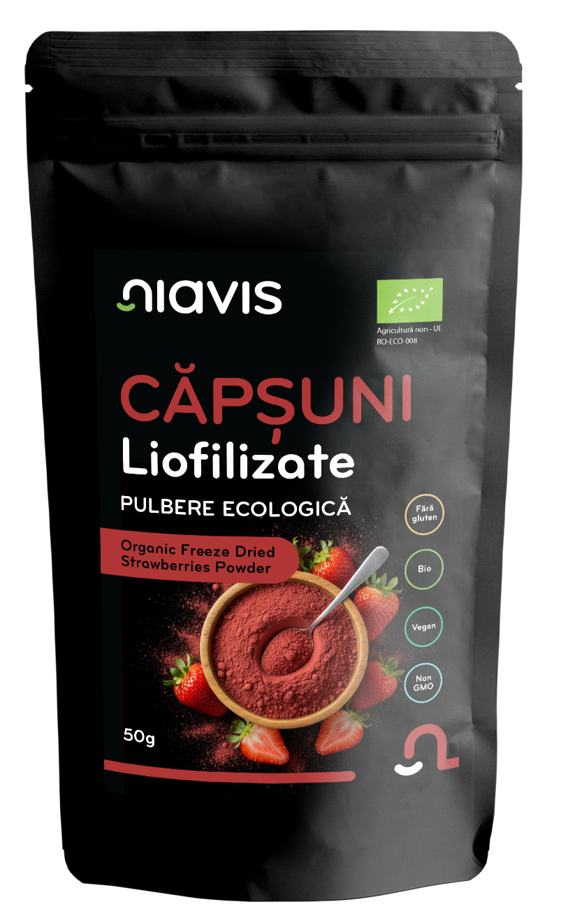 NiavisCapsuni-Liofilizate-Pulbere-EcologicaBIO-50g Capsuni Liofilizate Pulbere Ecologica/BIO 50g