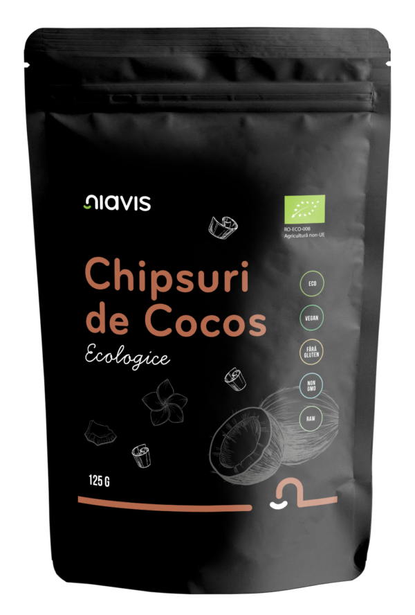 Chipsuri de Cocos RAW Ecologice 125g