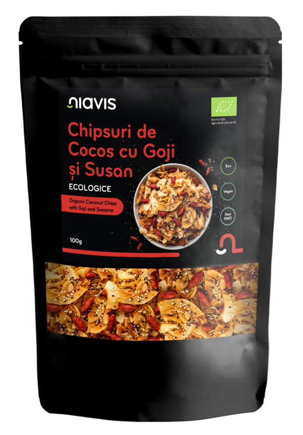 Chipsuri de Cocos cu Goji si Susan Ecologice/BIO 100g