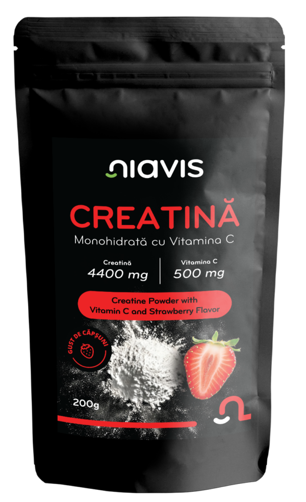 Creatina Monohidrata cu Vitamina C - Gust de Capsuni 200g