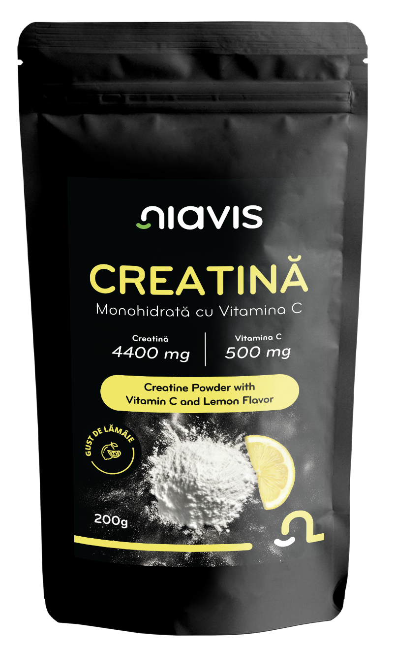 Creatina Monohidrata cu Vitamina C - Gust de Lamaie 200g Creatina Monohidrata cu Vitamina C - Gust de Lamaie 200g