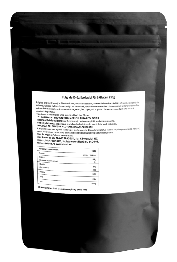 Fulgi de Ovaz Ecologici Fini fara Gluten 250g
