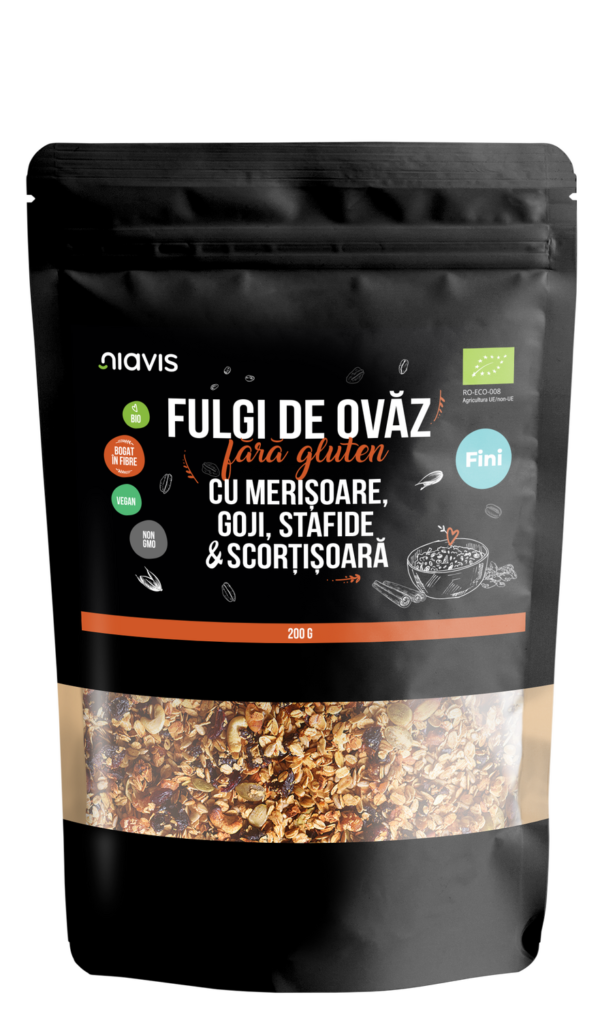 Fulgi de Ovaz Fini Fara Gluten cu Merisoare