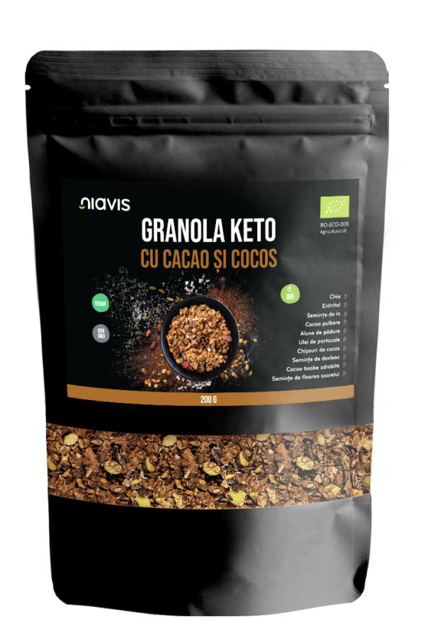 Granola Keto cu Cacao si Cocos Ecologica/BIO 200g
