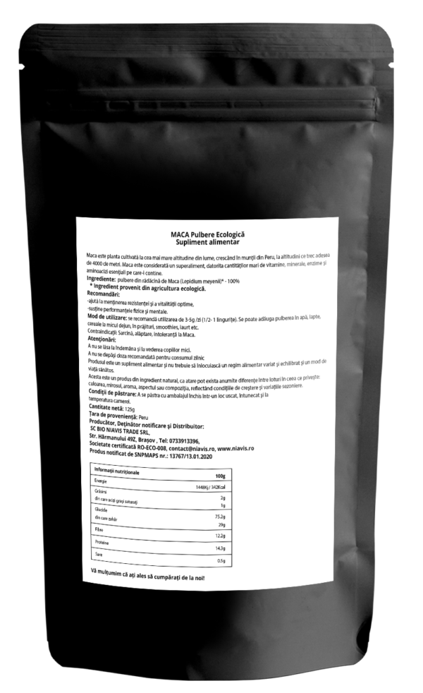 Maca Pulbere Ecologica/BIO 125g
