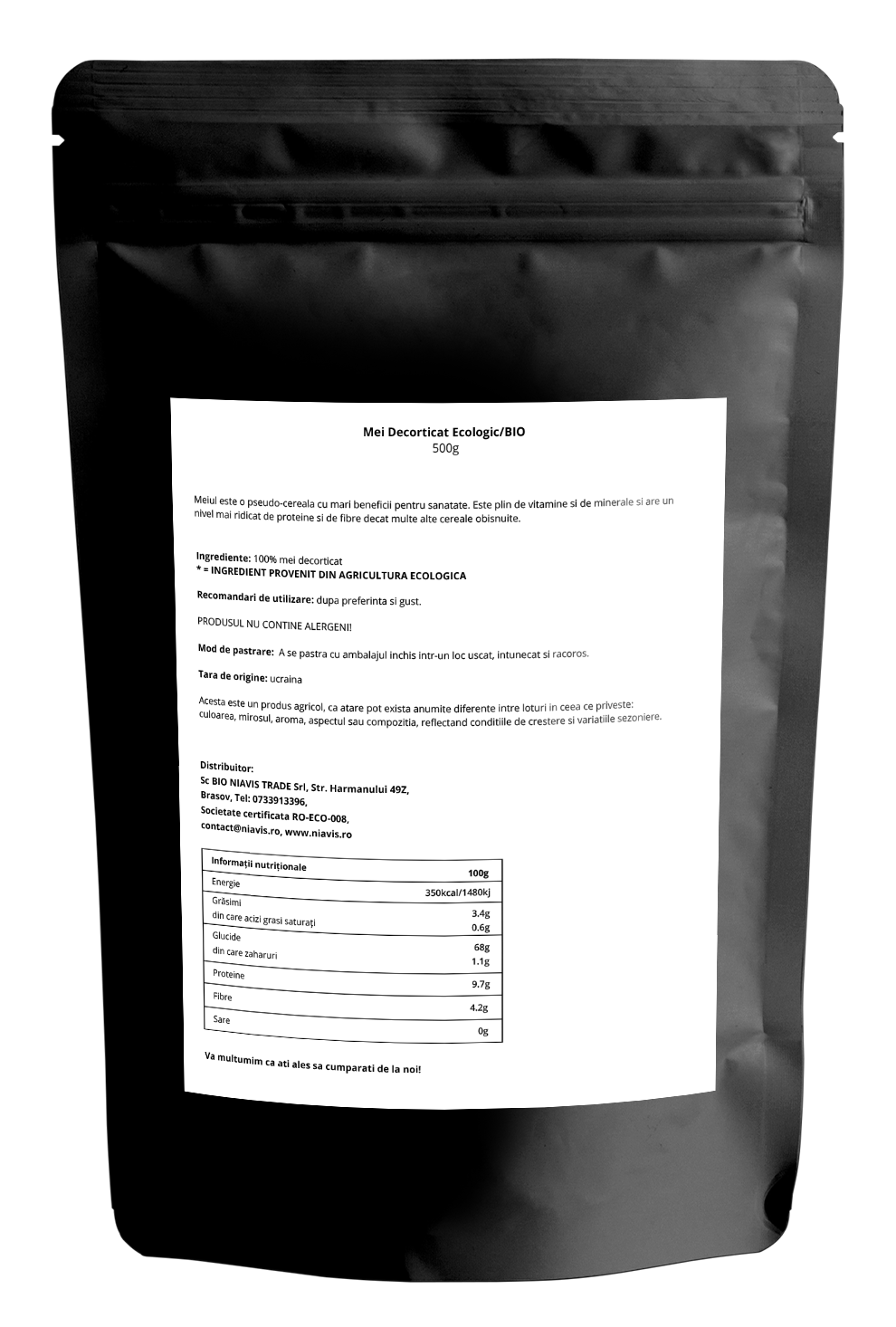 Mei Decorticat Ecologic/BIO 500g Mei Decorticat Ecologic/BIO 500g