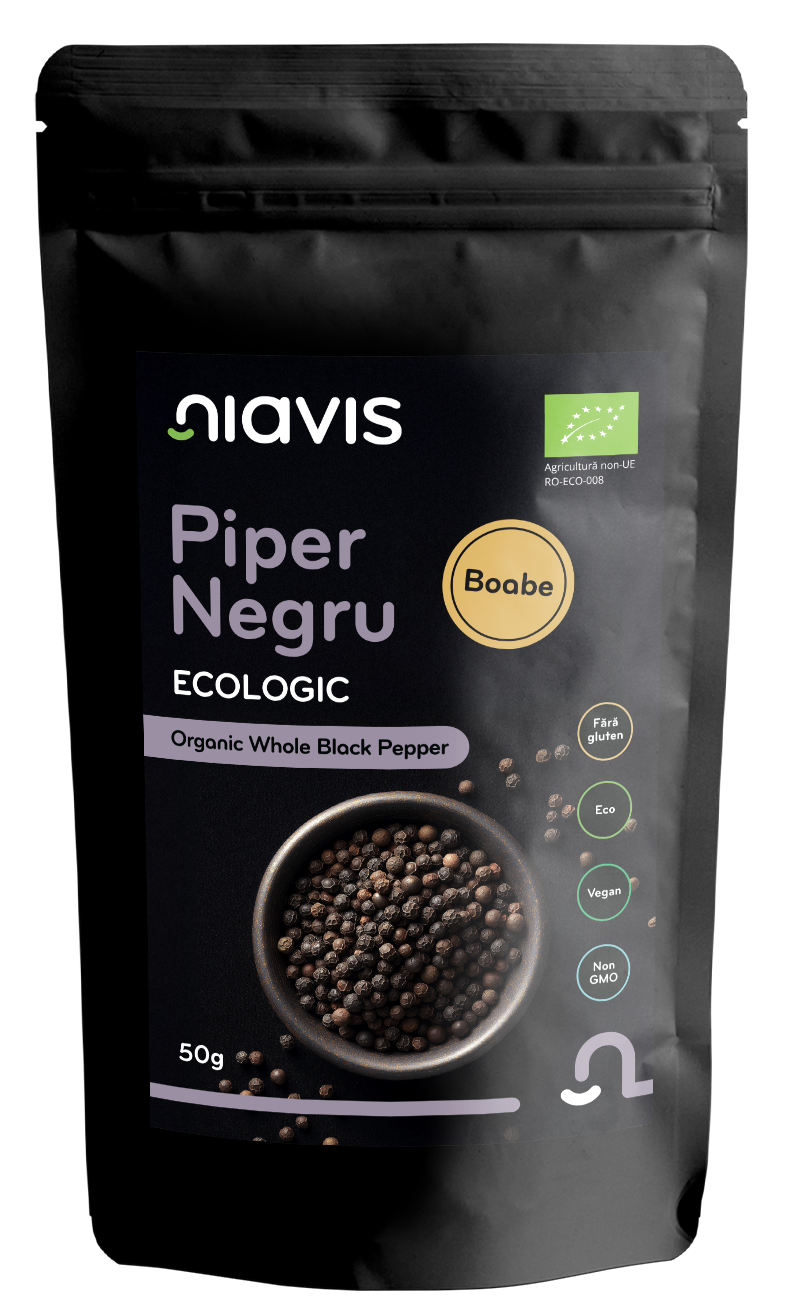 Piper Negru Boabe Ecologic/Bio 50g Piper Negru Boabe Ecologic/Bio 50g