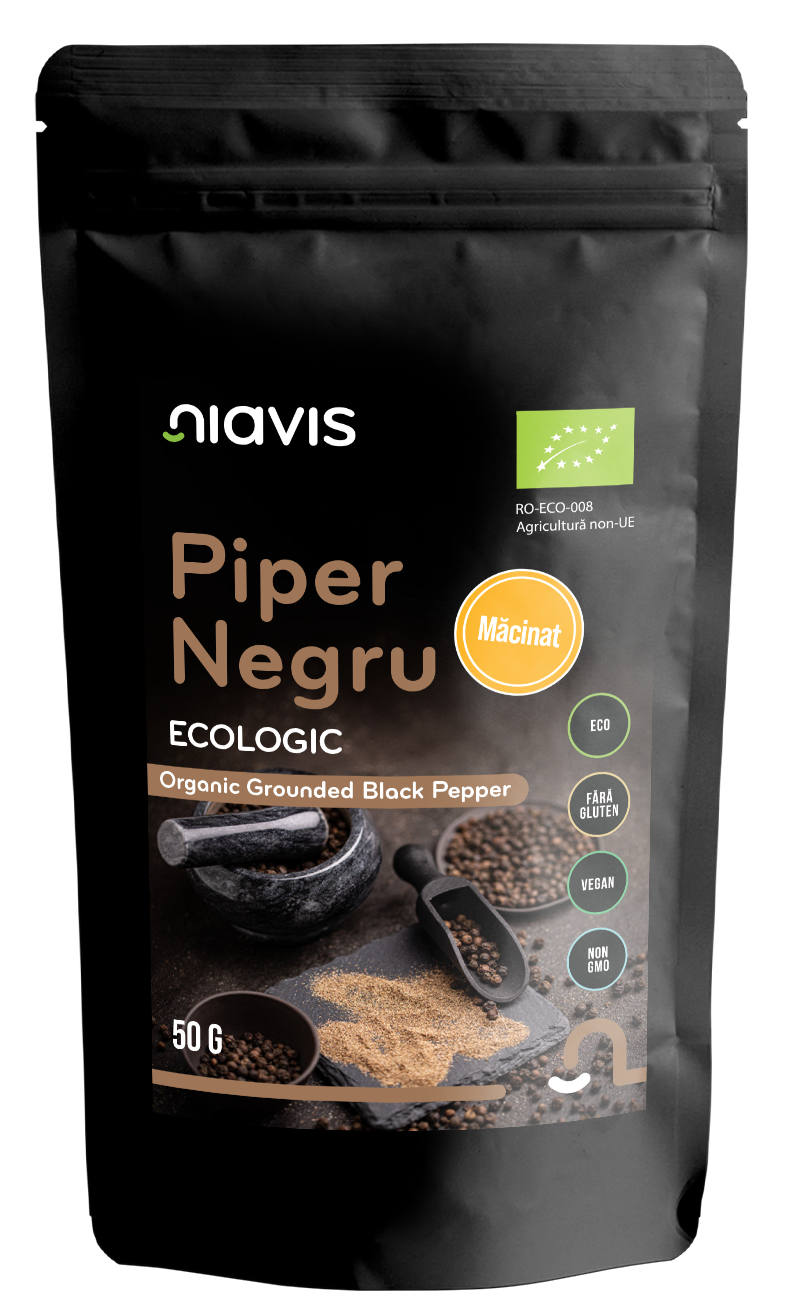 Piper Negru Macinat Ecologic/BIO 50g Piper Negru Macinat Ecologic/BIO 50g