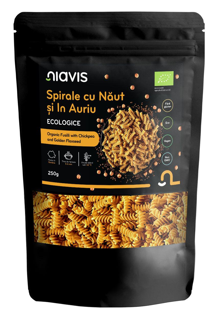 Spirale cu Naut si In Auriu Ecologice 250g Spirale cu Naut si In Auriu Ecologice 250g