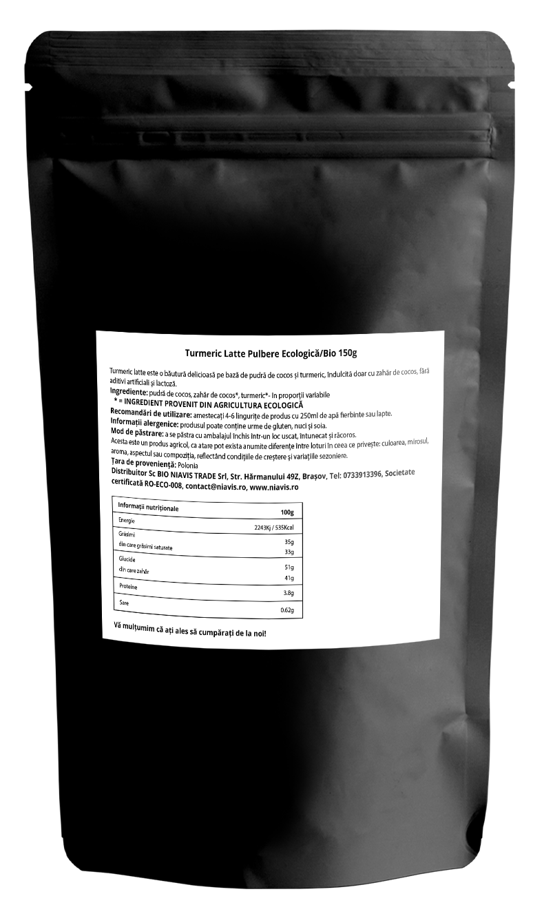Turmeric Latte Pulbere Ecologica/Bio 150g Turmeric Latte Pulbere Ecologica/Bio 150g