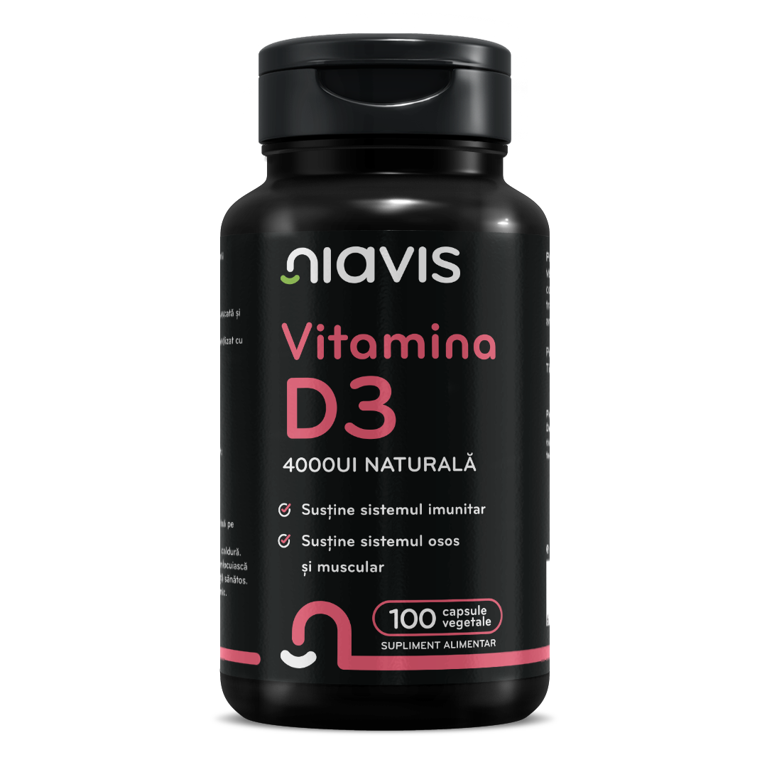 NiavisVitamina-D3-4000ui-Naturala-100-cps Vitamina D3 4000ui Naturala 100 cps