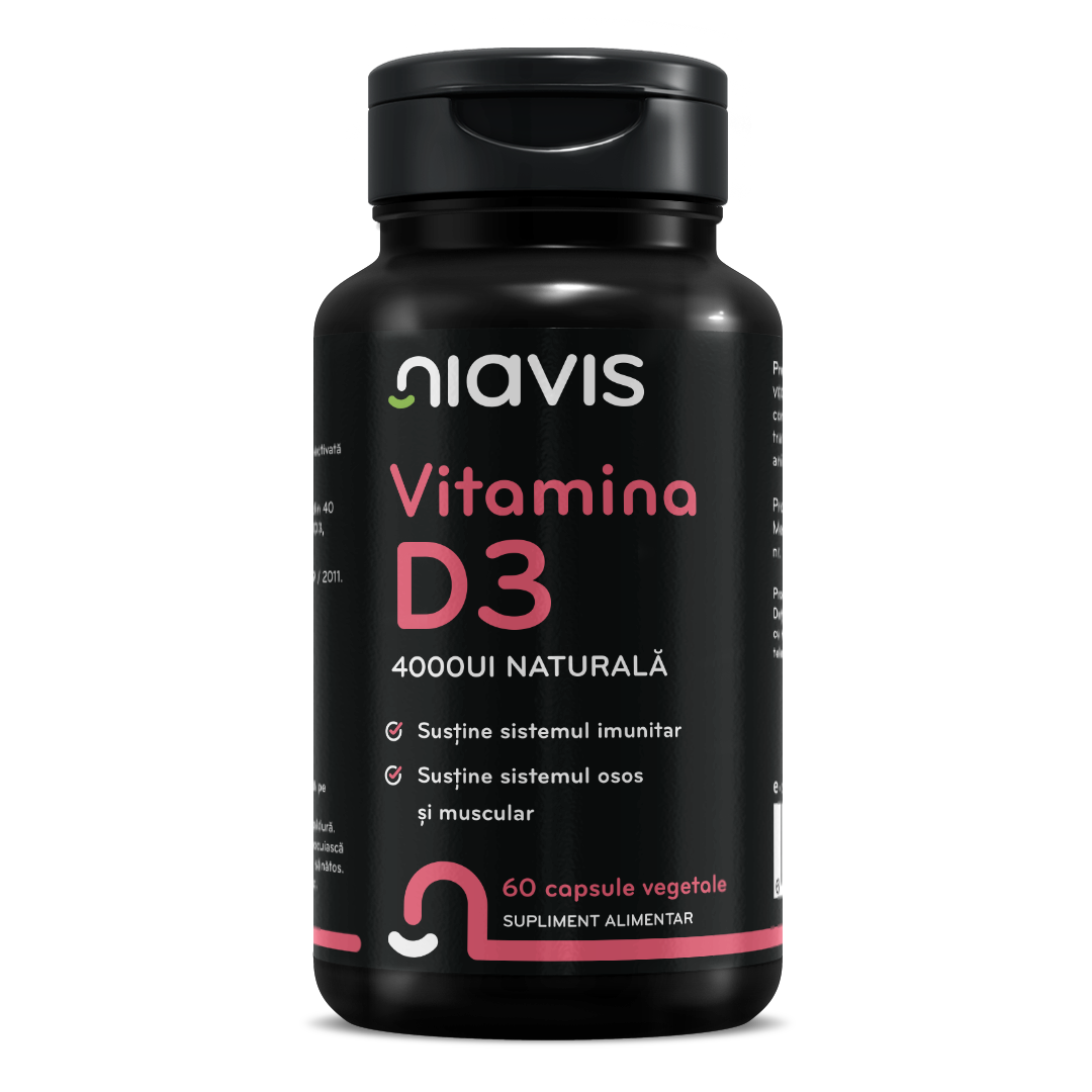 NiavisVitamina-D3-4000ui-Naturala-60-cps Vitamina D3 4000ui Naturala 60 cps